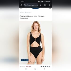 Old Navy Black Cut-Out Swimsuit Size M